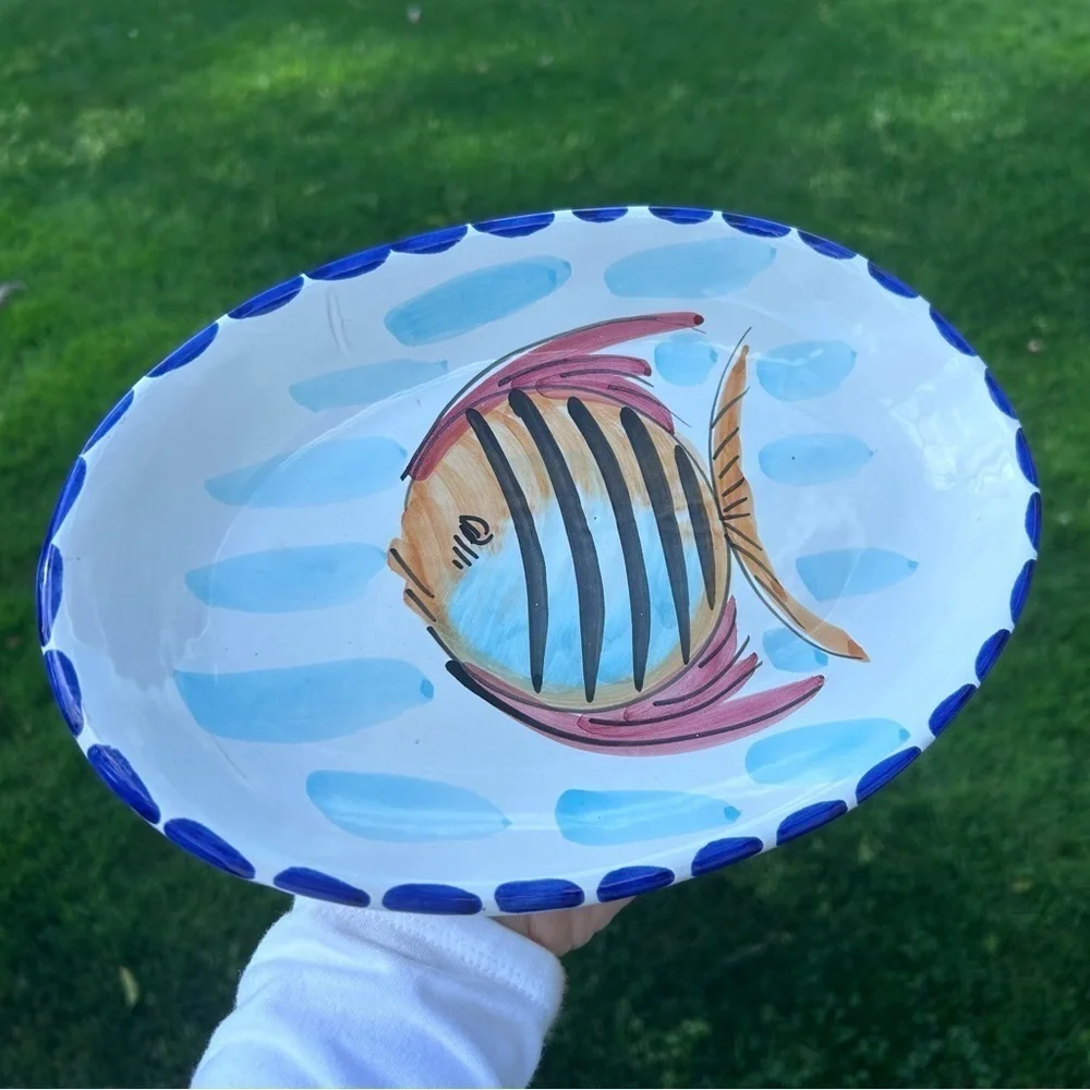 Vietri Hand Painted Fish Platter | 10 1/2